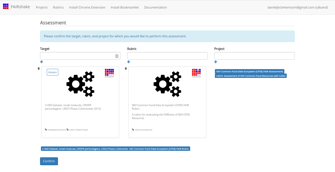 Preparing an assessment on FAIRshake